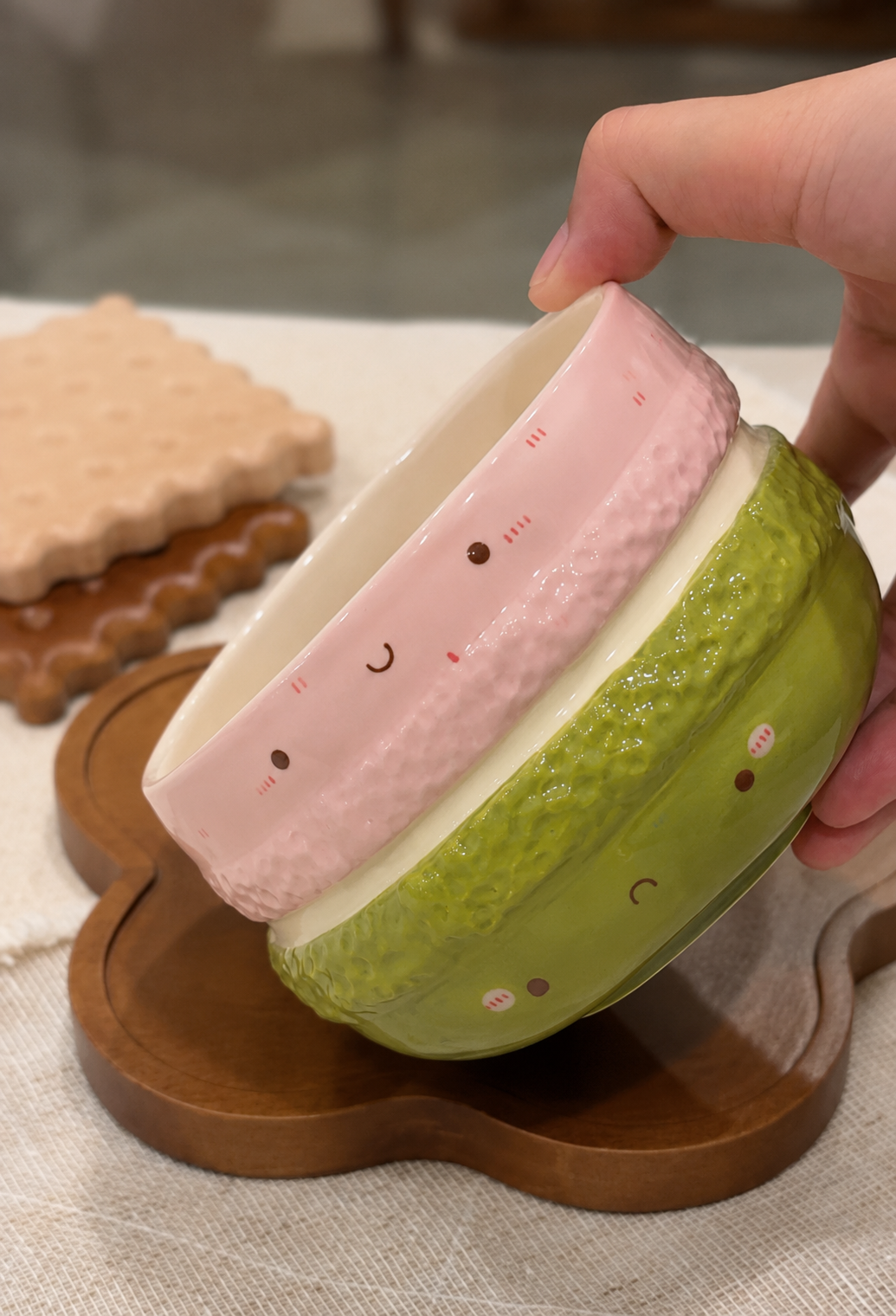 "Preorder of" MACARON, FLUFFY Matcha Bow/ Bowll, Chawan, Estimated Completion: AUG