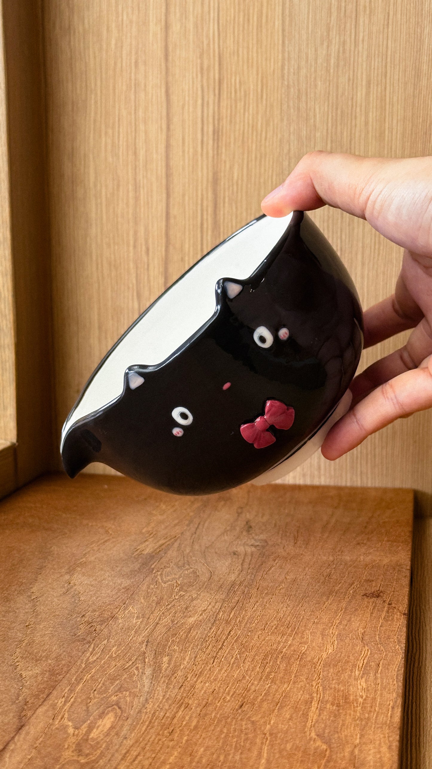 BLACK CAT Matcha bowl, Chawan