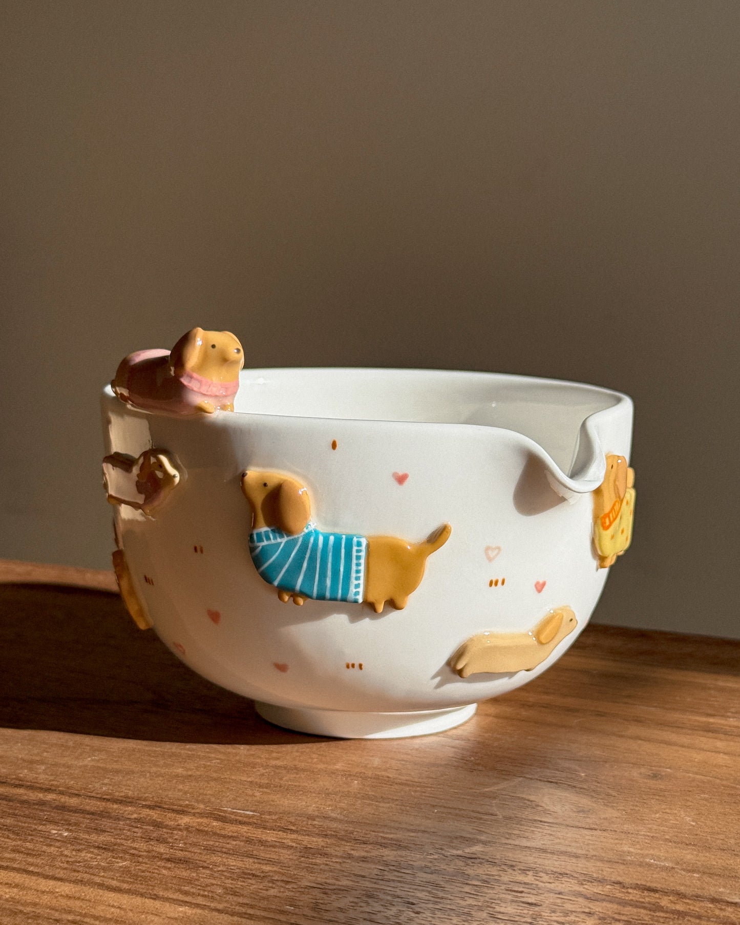 Dachshund matcha bowl, Chawan(PRE-ORDER), Estimated Completion: November