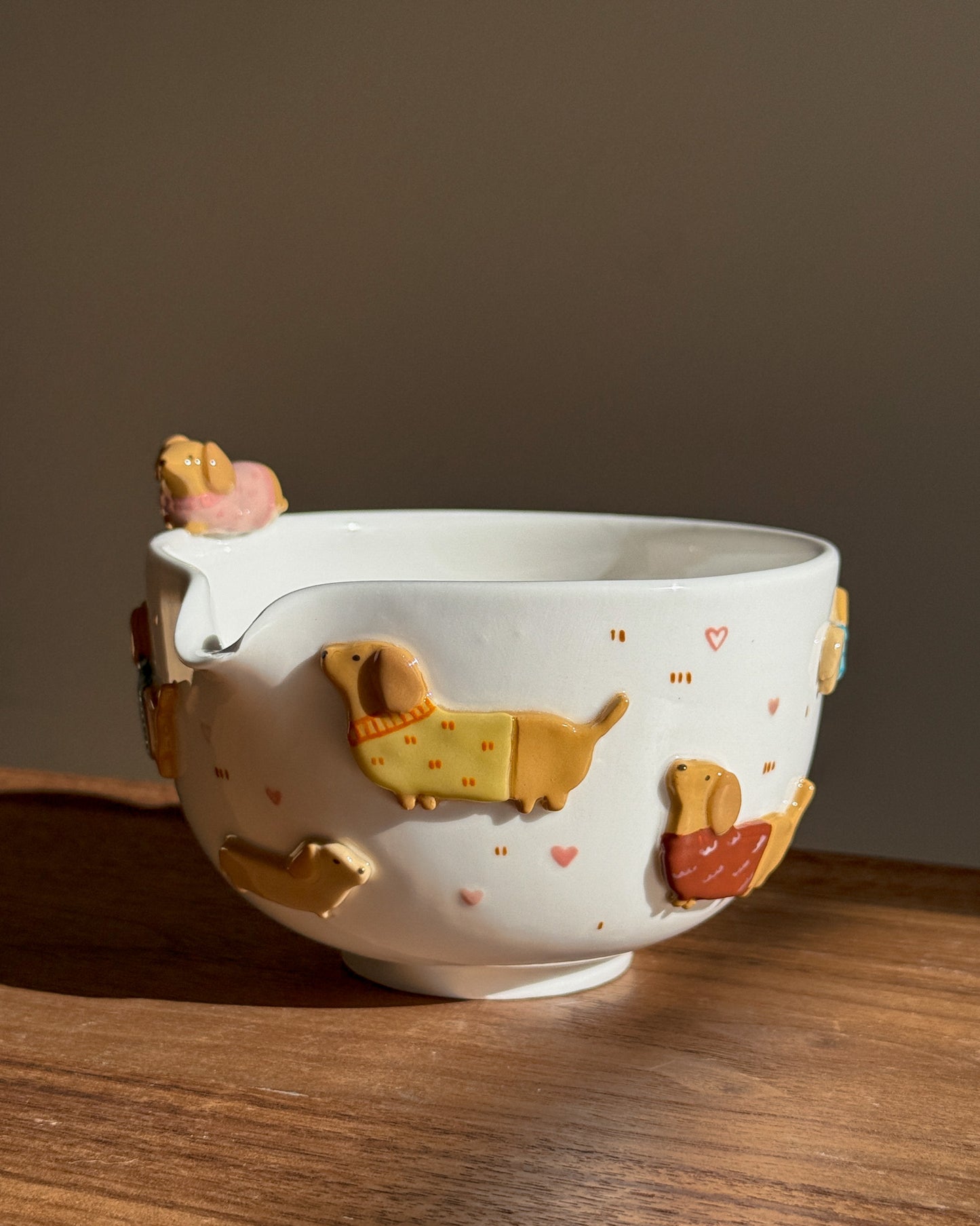 Dachshund matcha bowl, Chawan