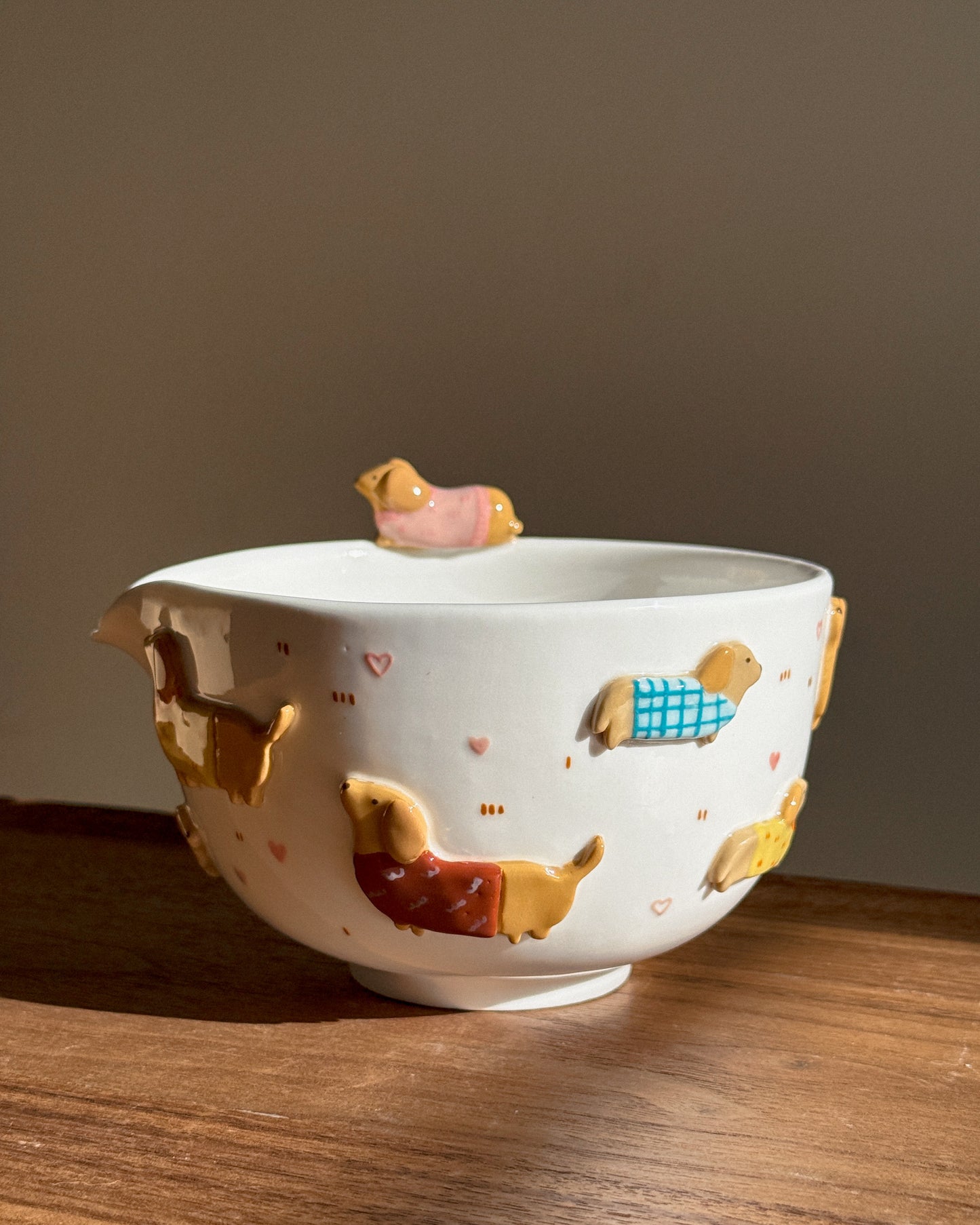 Dachshund matcha bowl, Chawan(PRE-ORDER), Estimated Completion: November
