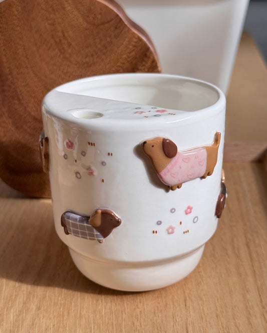 "preorder of" DACHSHUND DAKTONE To-Go Cup, Estimated Completion: SEP
