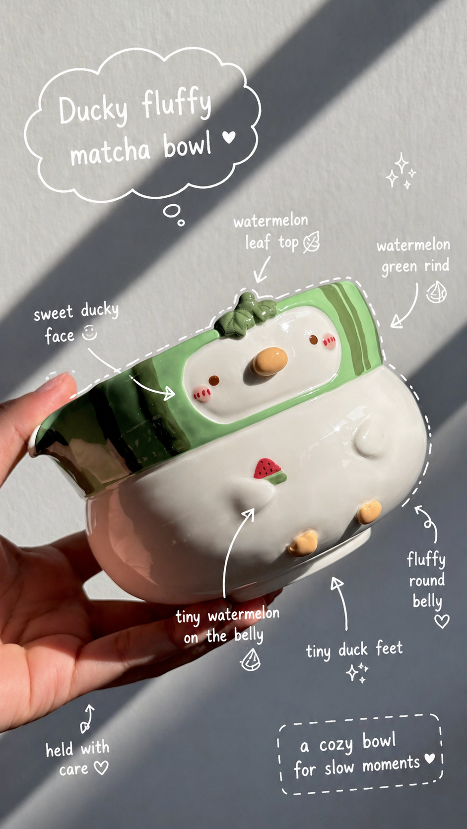 WATERMELON DUCK Fluffy Matcha bowl