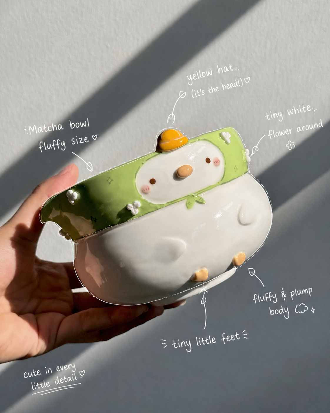 GARDEN DUCK Fluffy Matcha bowl (PRE-ORDER), Estimated Completion: May