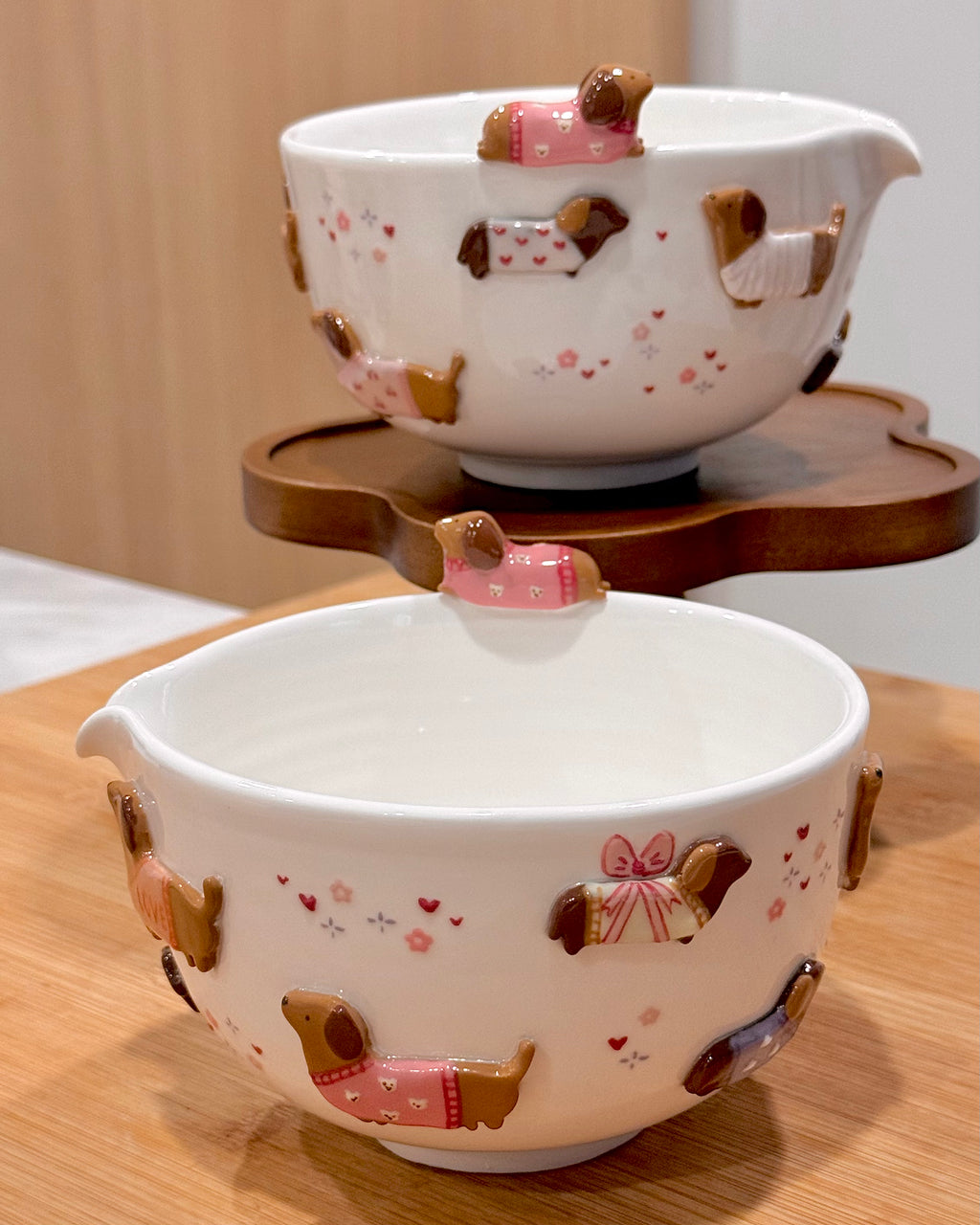 PINK DACHSHUND Matcha Bowl, Chawan - Mid Year Sale❗️