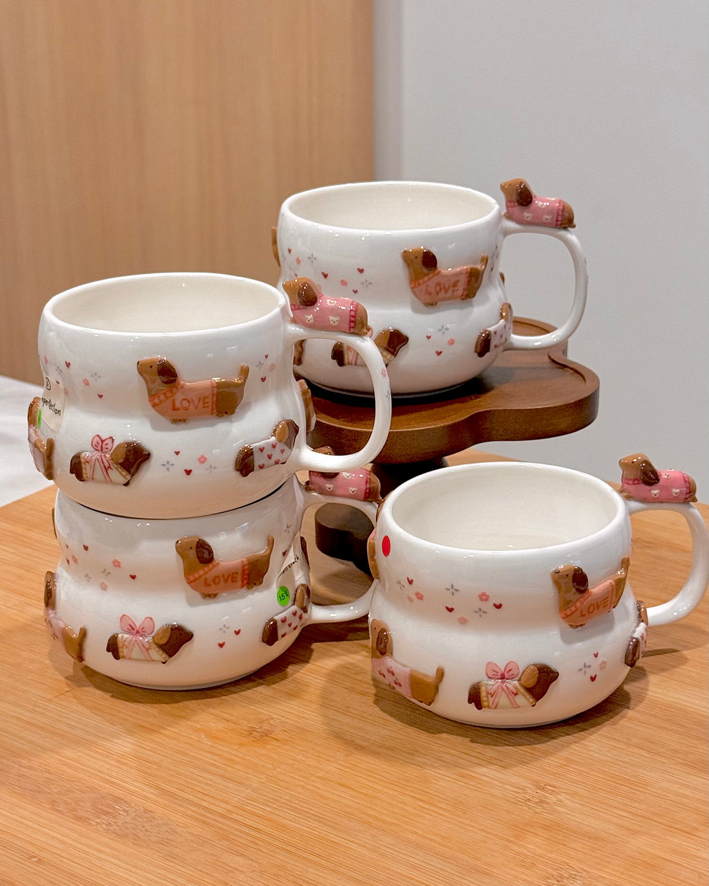 PINK DACHSHUND cup, Fluffy cup- Mid Year Sale❗️