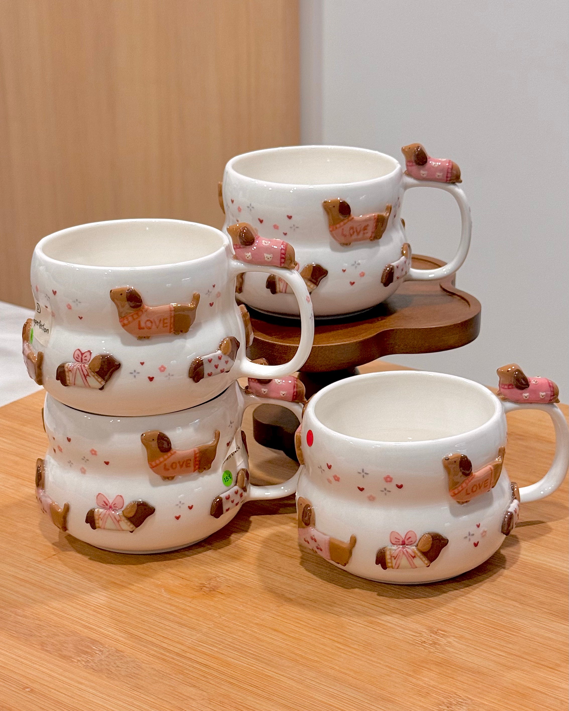 PINK DACHSHUND cup, Fluffy cup- Mid Year Sale❗️