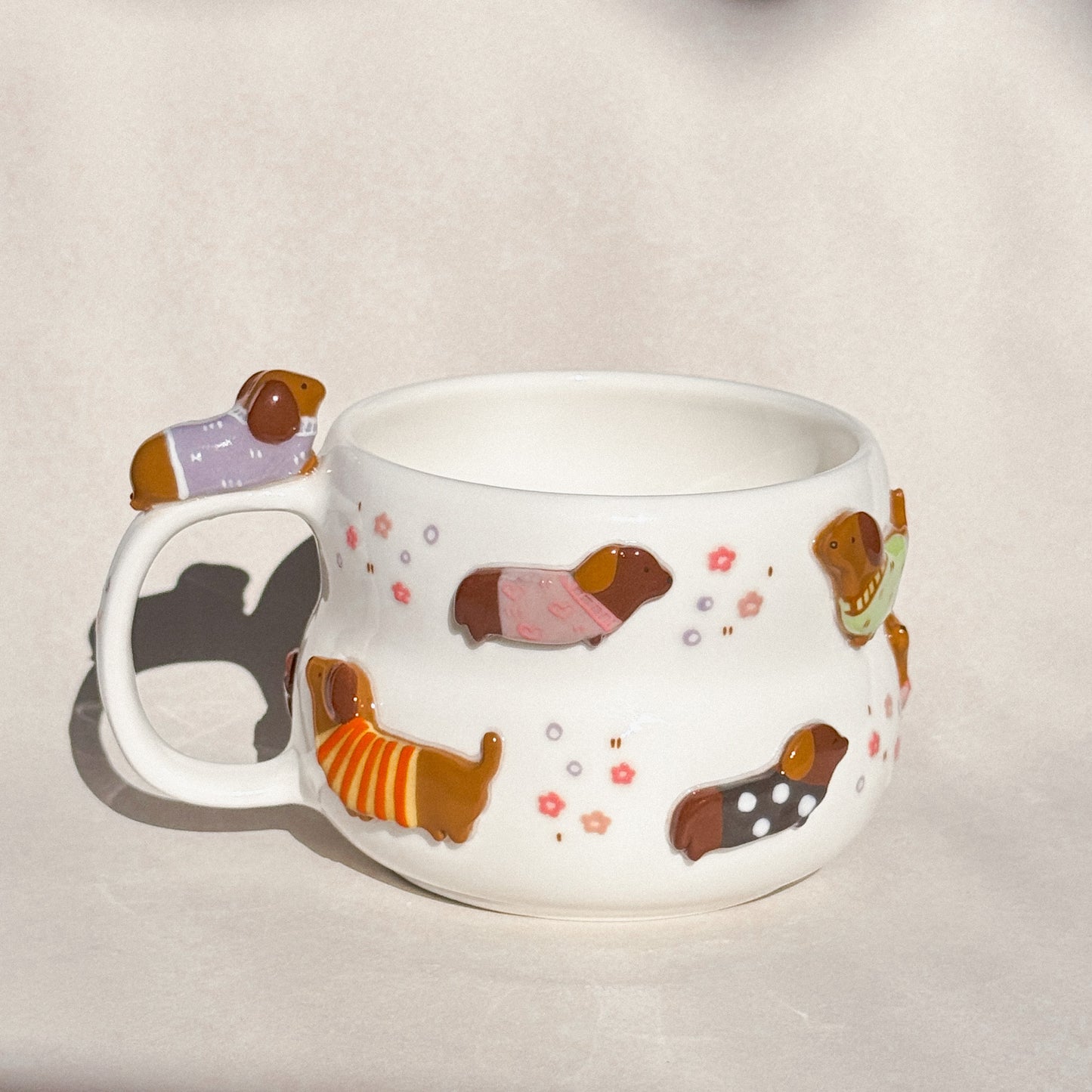 DACHSHUND DARK TONE, Fluffy size cup (PRE-ORDER), Estimated Completion:MARCH