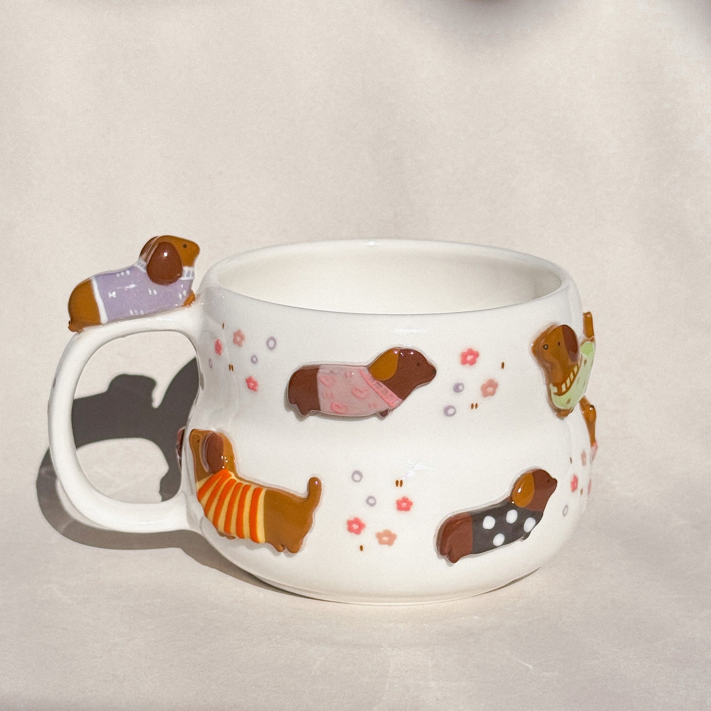 DACHSHUND DARK TONE, Fluffy size cup (PRE-ORDER), Estimated Completion:MARCH