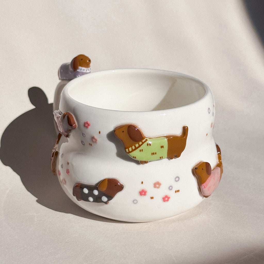 DACHSHUND DARK TONE, Fluffy cup