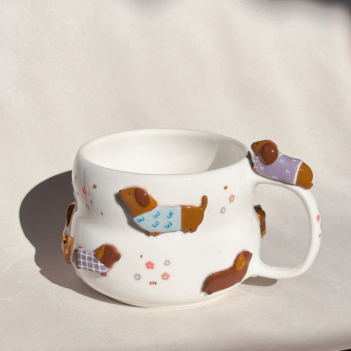 DACHSHUND DARK TONE, Fluffy size cup (PRE-ORDER), Estimated Completion:MARCH