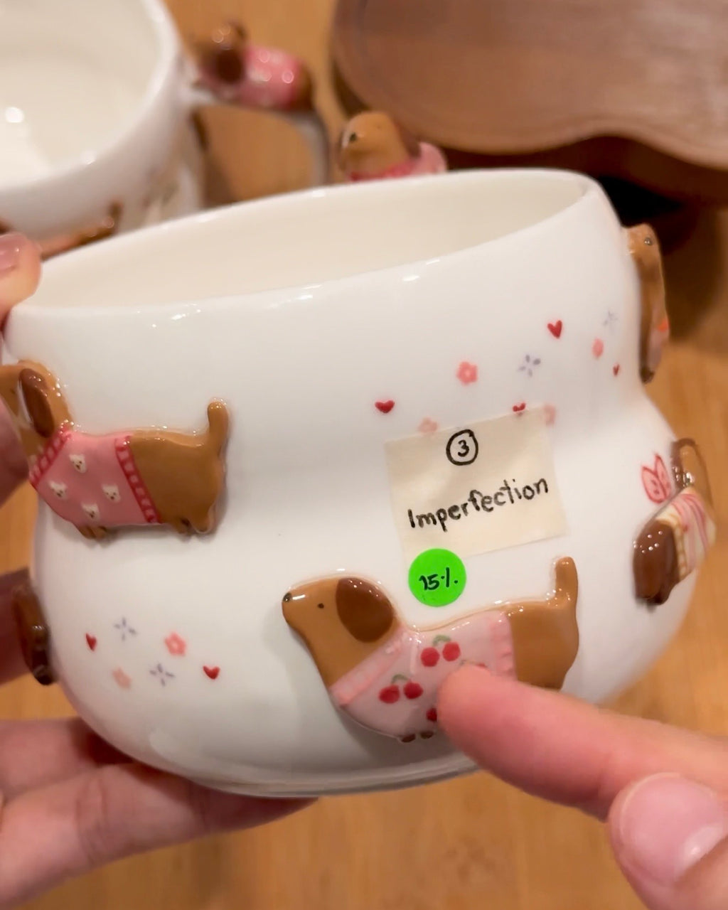 PINK DACHSHUND cup, Fluffy cup- Mid Year Sale❗️
