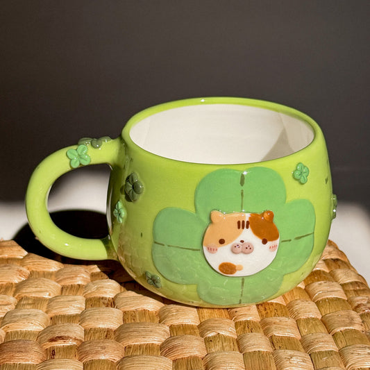 CLOVER CAT, CHUBBY size cup (PRE-ORDER), Estimated Completion: February