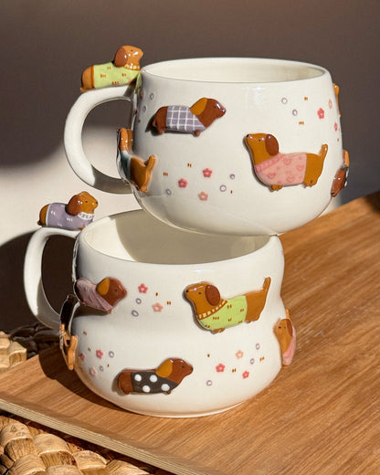 DACHSHUND DARK TONE, Fluffy size cup (PRE-ORDER), Estimated Completion:MARCH