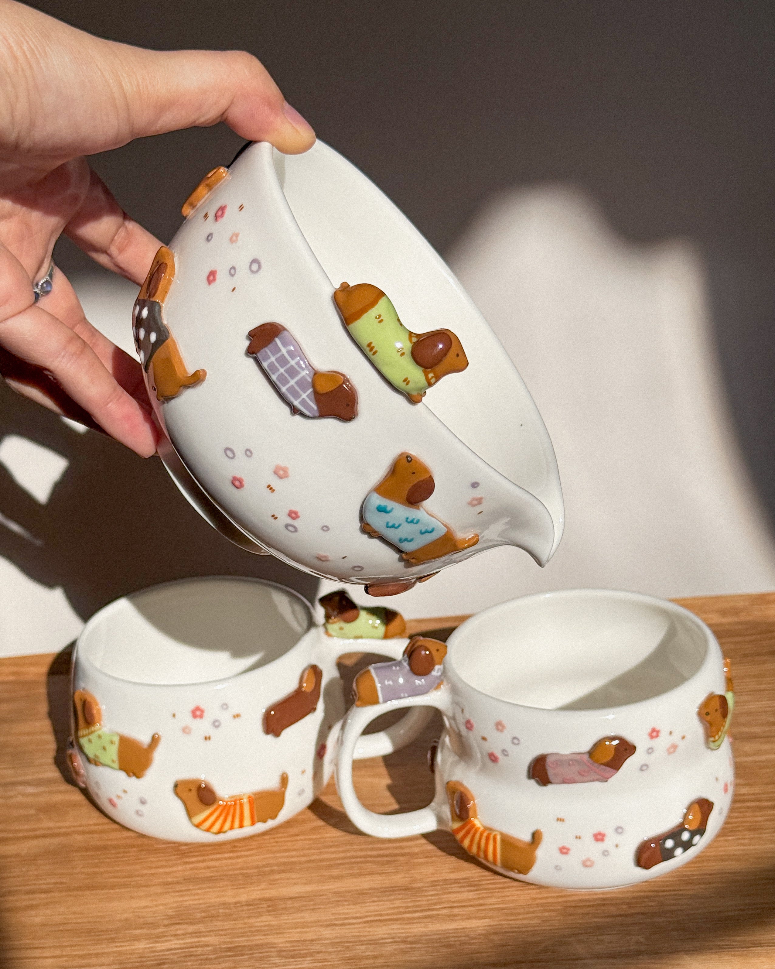 DACHSHUND DARK TONE matcha bowl, Chawan
