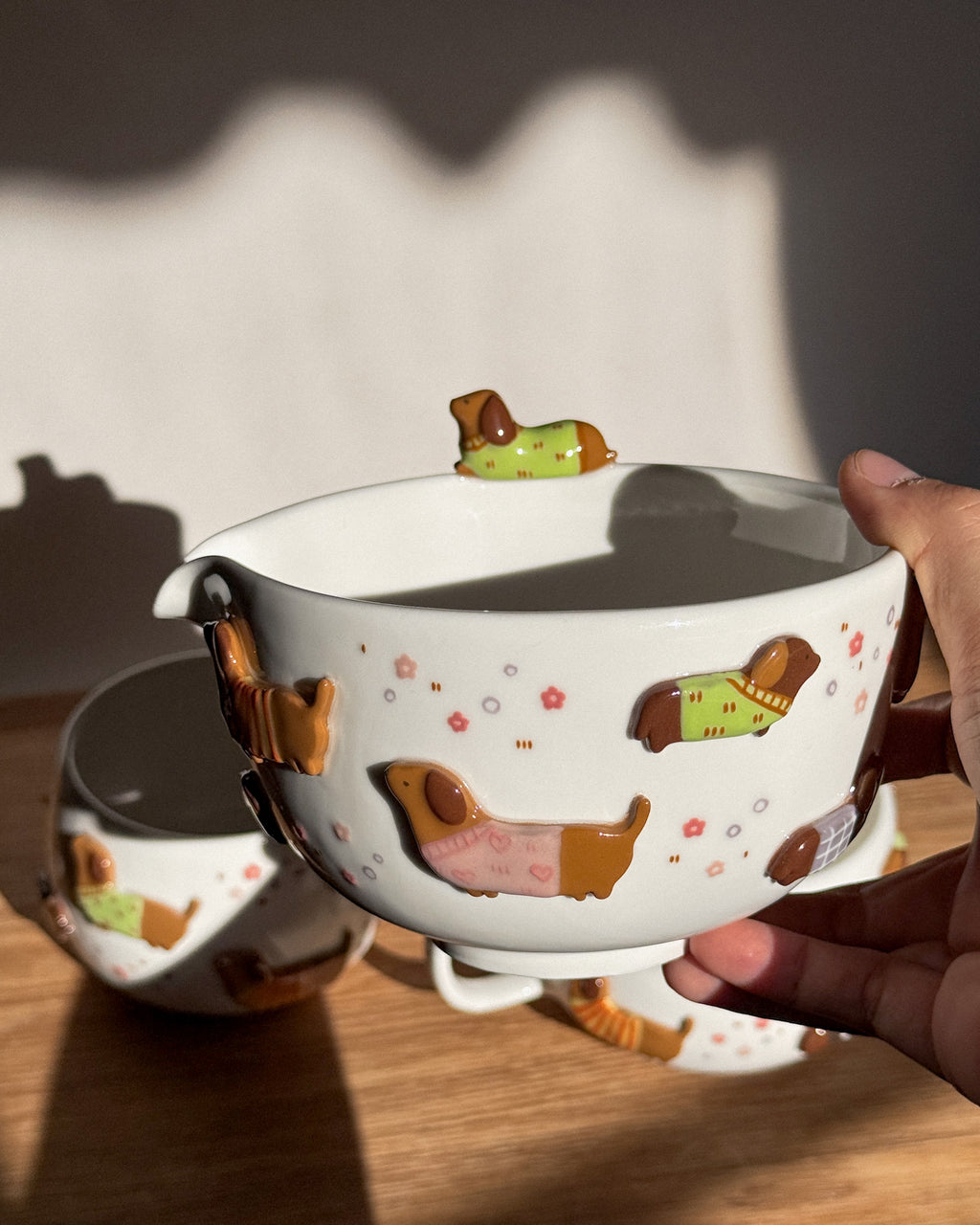 DACHSHUND DARK TONE matcha bowl, Chawan