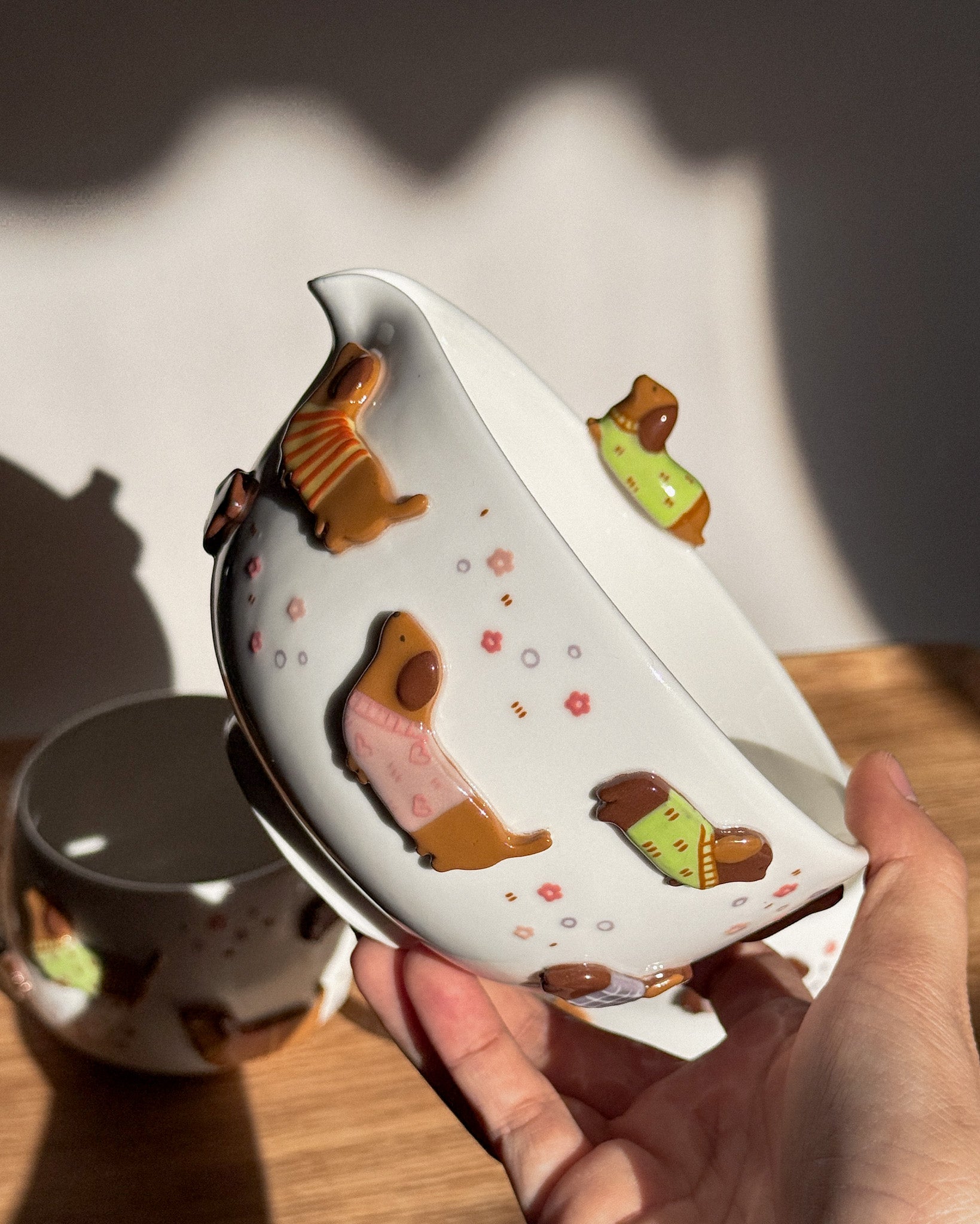 DACHSHUND DARK TONE matcha bowl, Chawan
