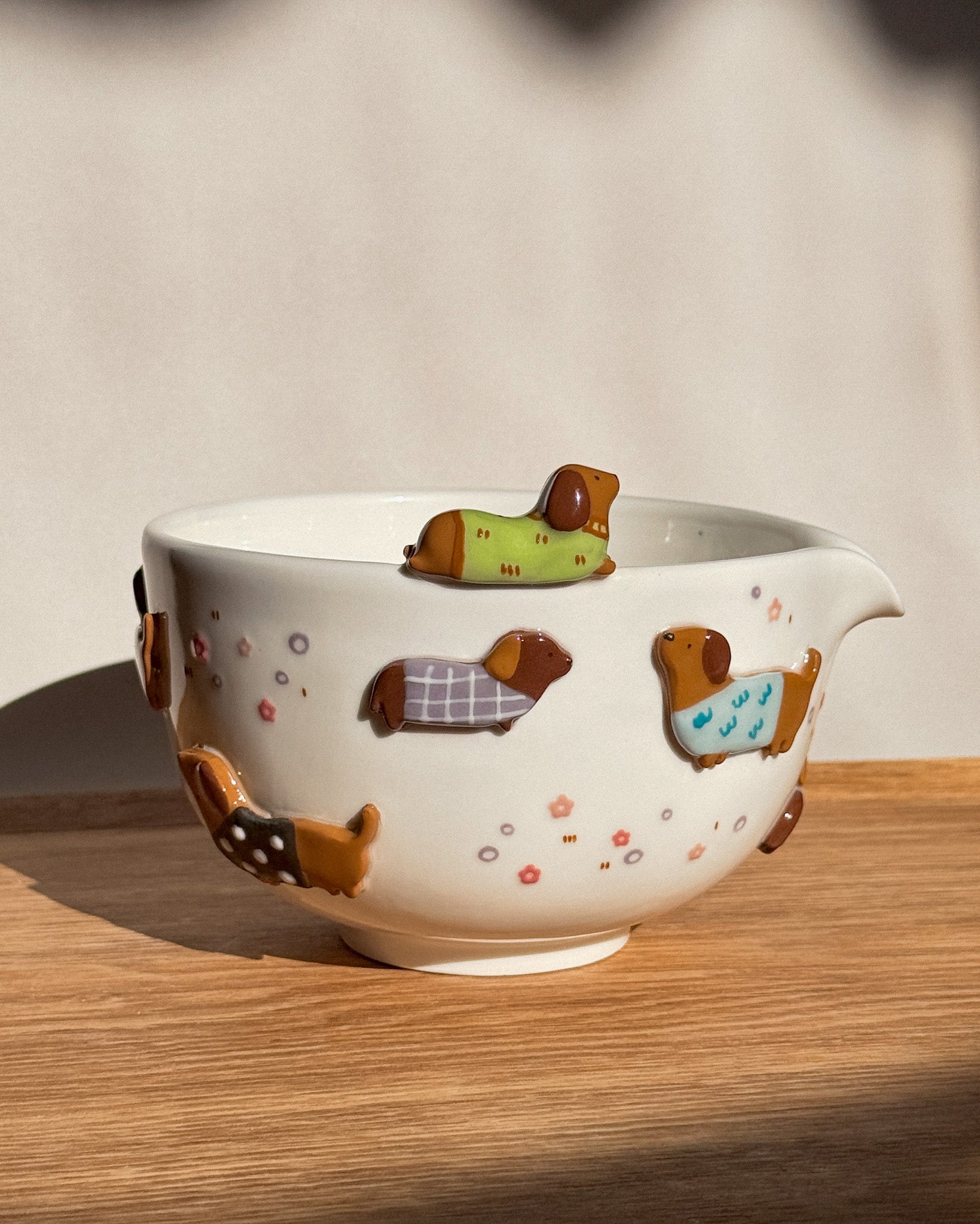 DACHSHUND DARK TONE matcha bowl, Chawan