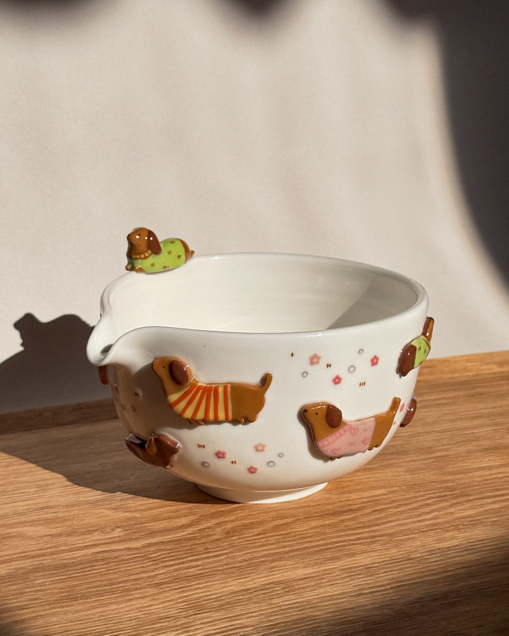 DACHSHUND DARK TONE matcha bowl, Chawan