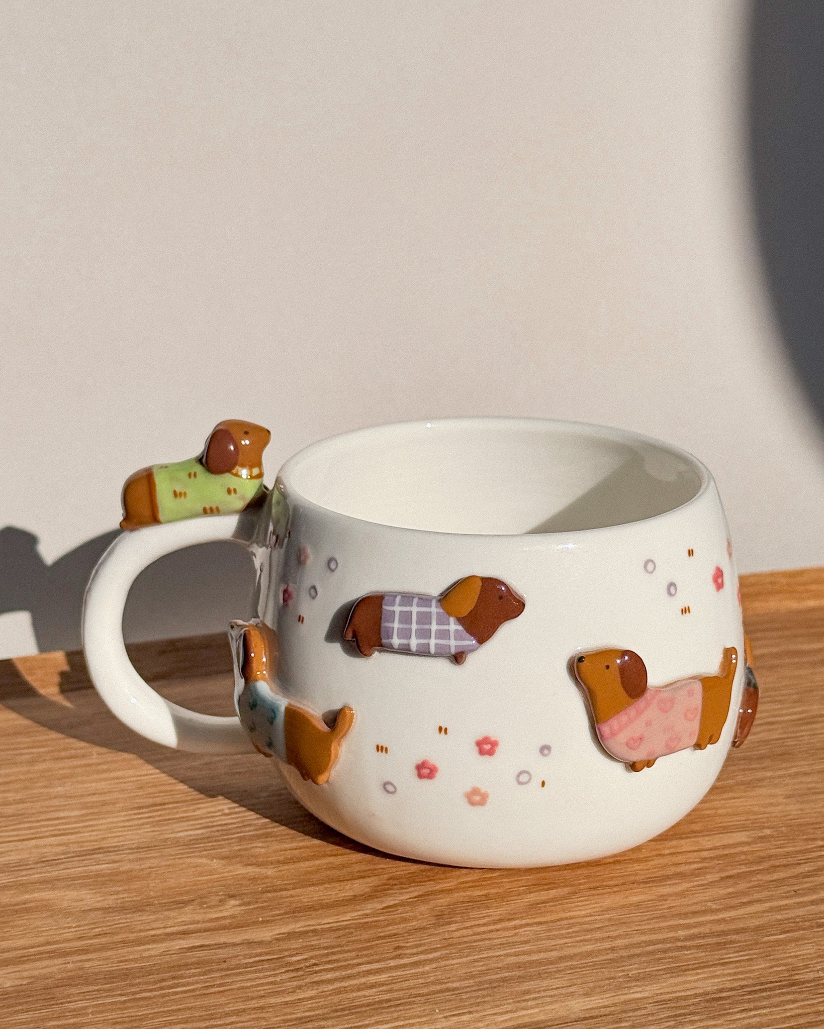 DACHSHUND DARK TONE, CHUBBY size cup (PRE-ORDER), Estimated Completion: JUNE