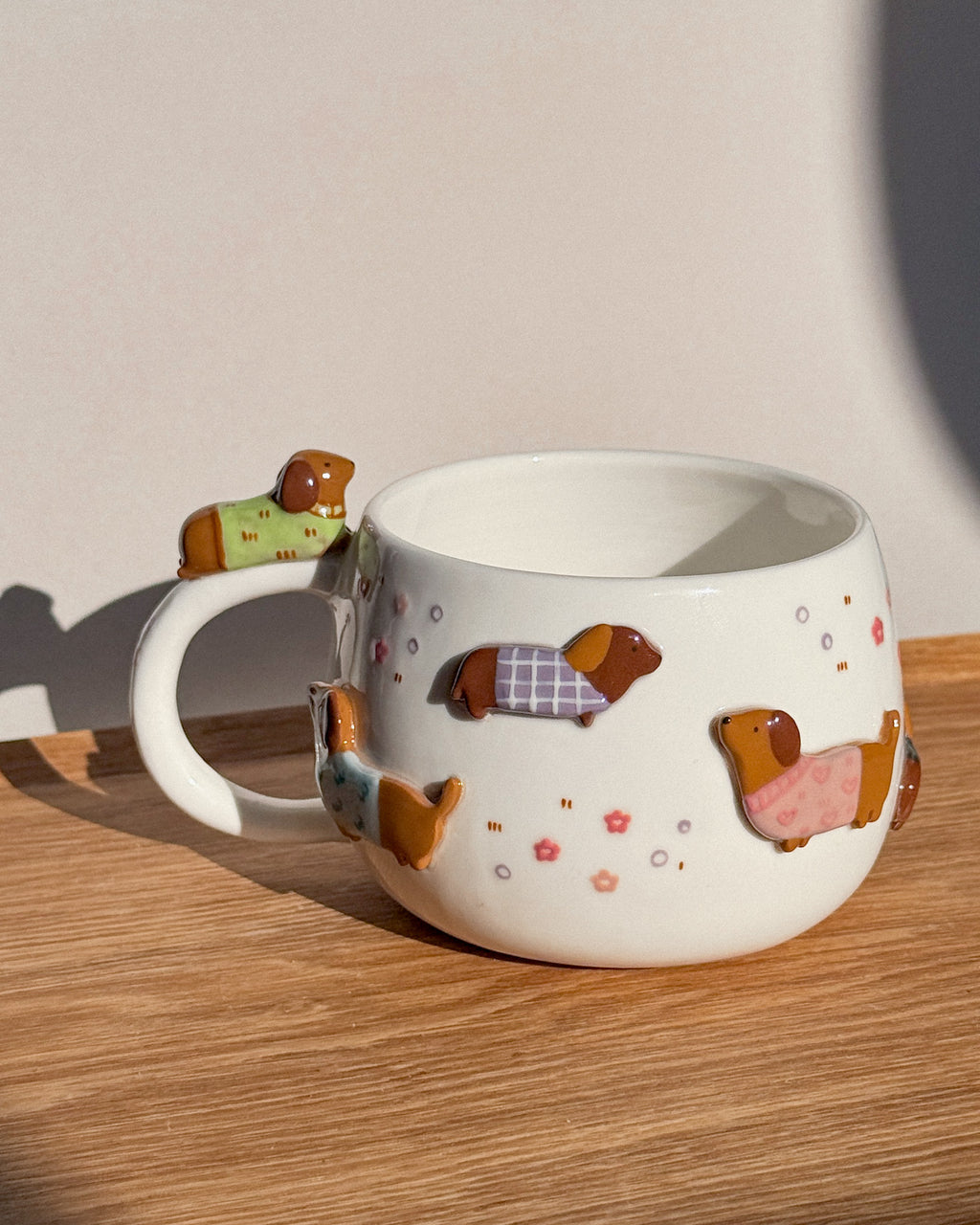 DACHSHUND DARK TONE, CHUBBY size cup (PRE-ORDER), Estimated Completion: JUNE