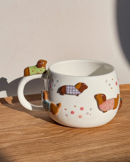 DACHSHUND DARK TONE, CHUBBY size cup