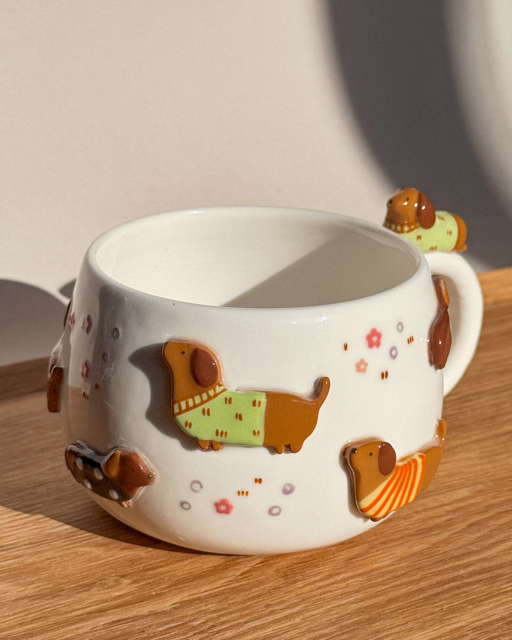 DACHSHUND DARK TONE, CHUBBY size cup (PRE-ORDER), Estimated Completion: JUNE