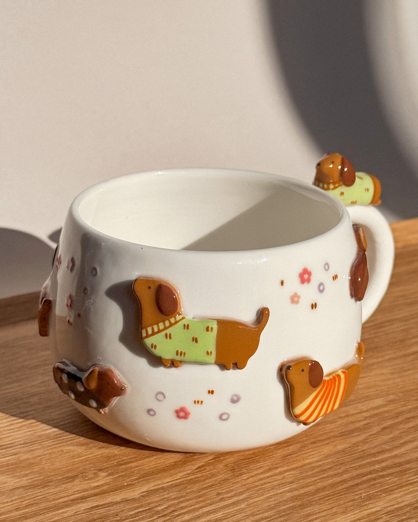 DACHSHUND DARK TONE, CHUBBY size cup (PRE-ORDER), Estimated Completion: JUNE