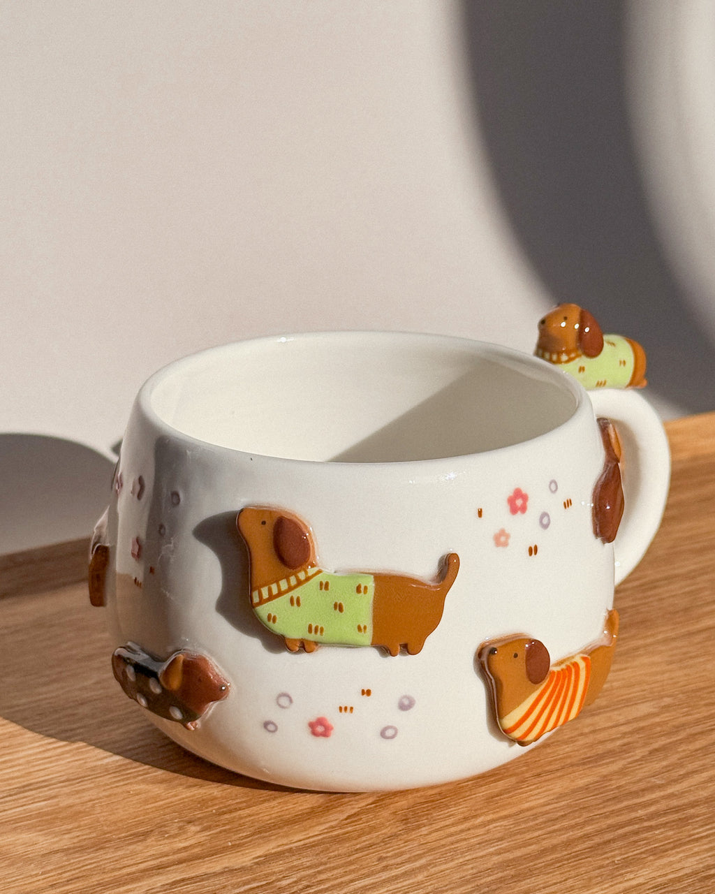 DACHSHUND DARK TONE, CHUBBY size cup (PRE-ORDER), Estimated Completion: JUNE