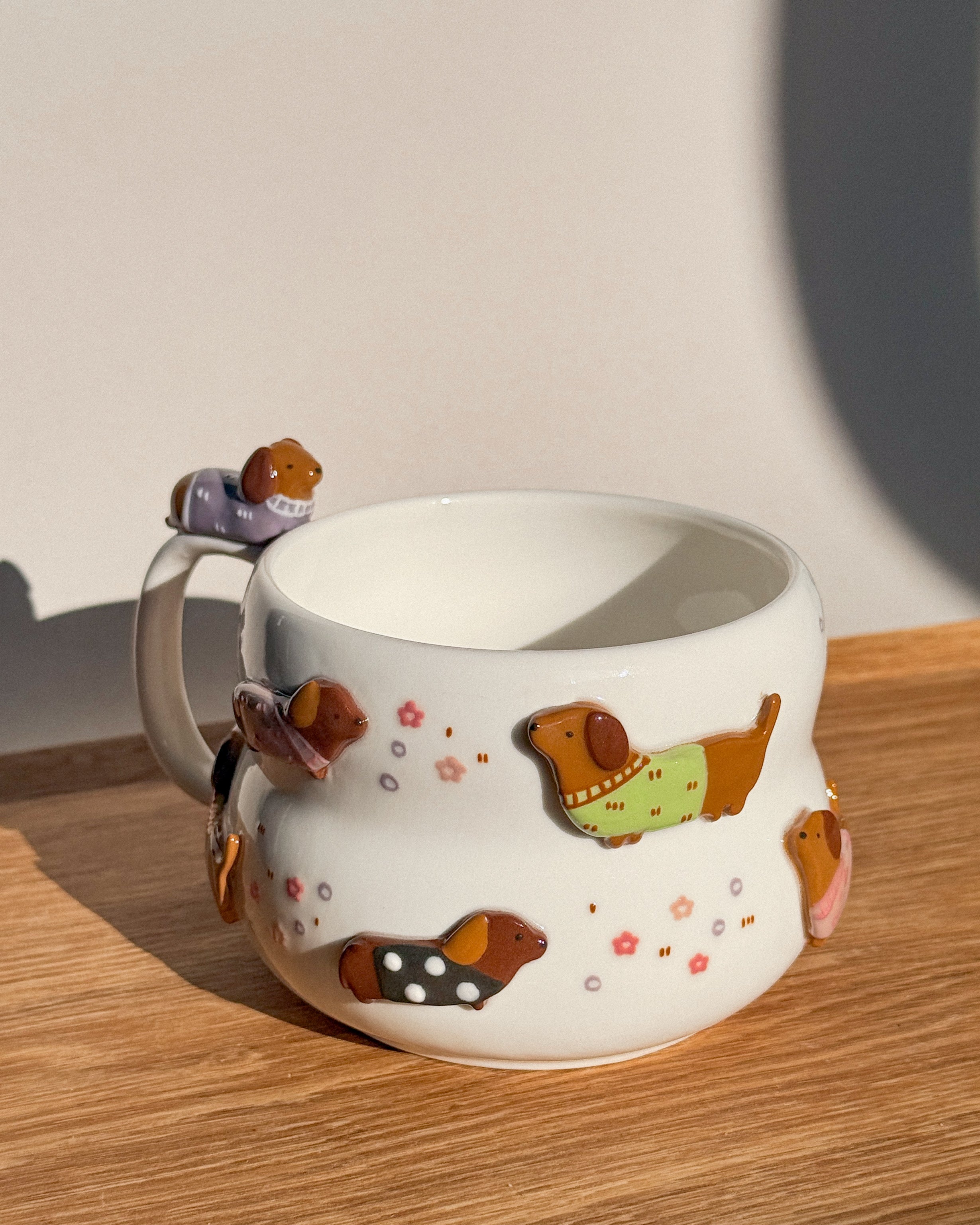 DACHSHUND DARK TONE, Fluffy cup