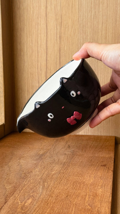 BLACK CAT Matcha bowl, Chawan