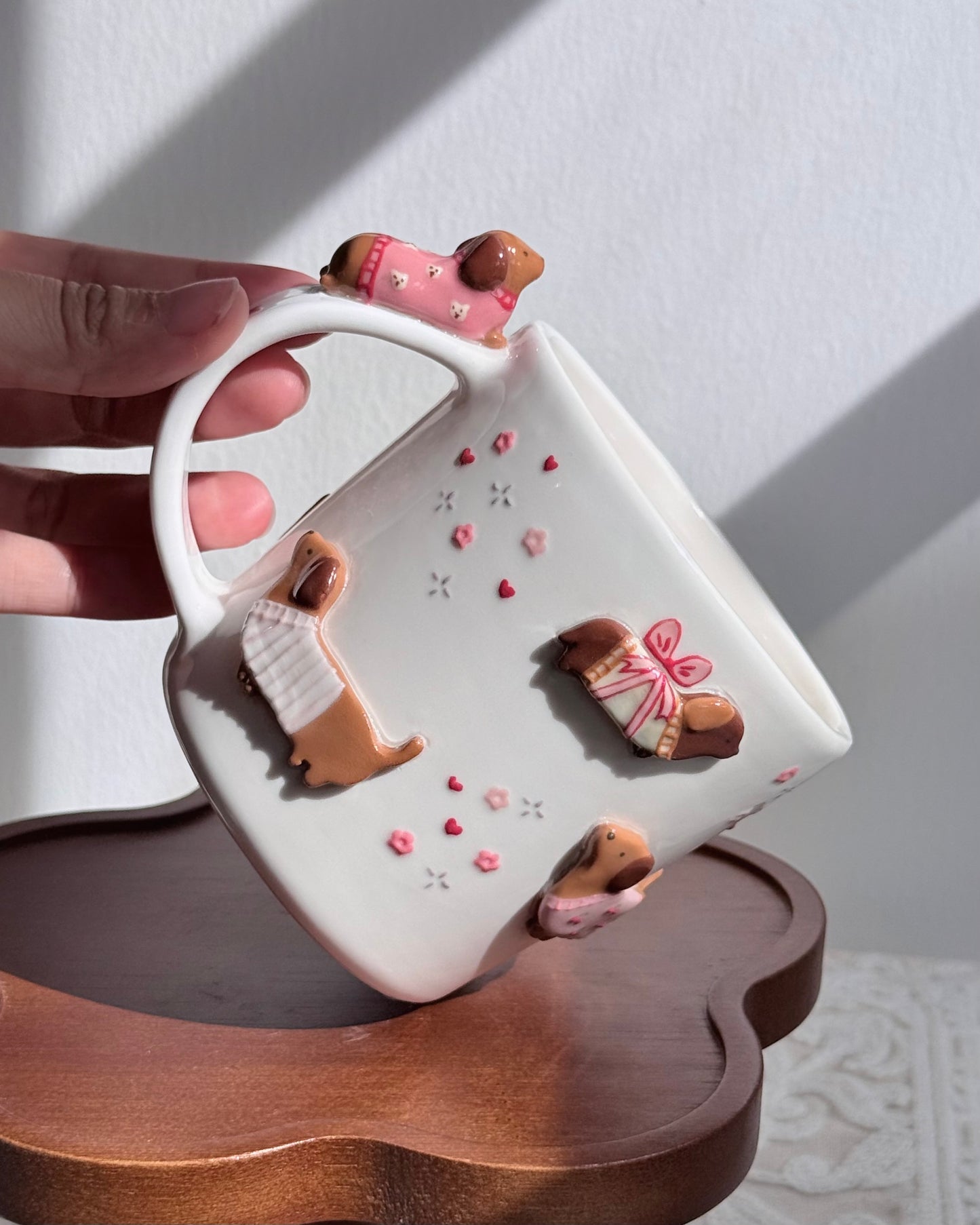 PINK DACHSHUND, CLASSIC size cup (PRE-ORDER), Estimated Completion:JULY