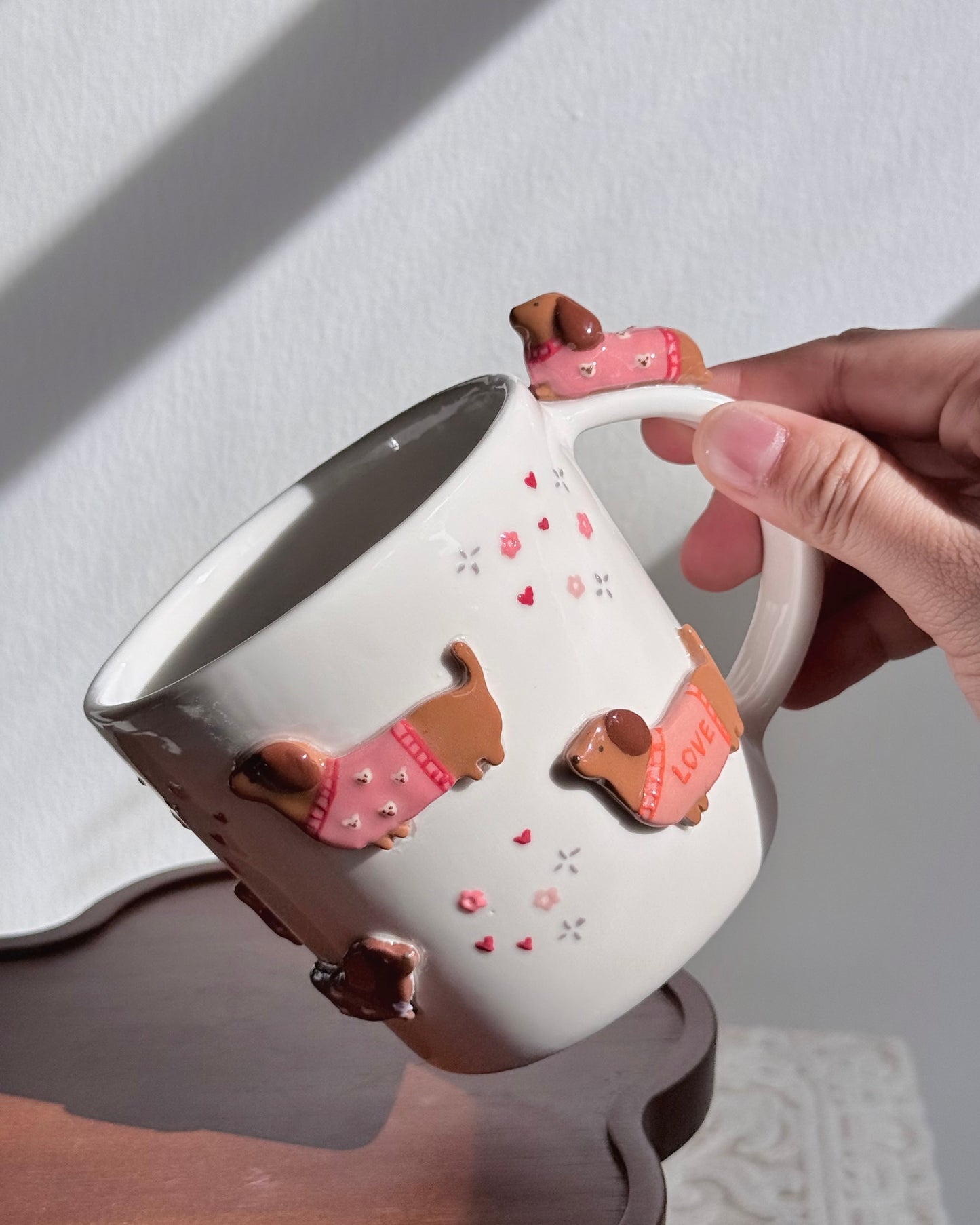 PINK DACHSHUND, CLASSIC size cup (PRE-ORDER), Estimated Completion:JULY