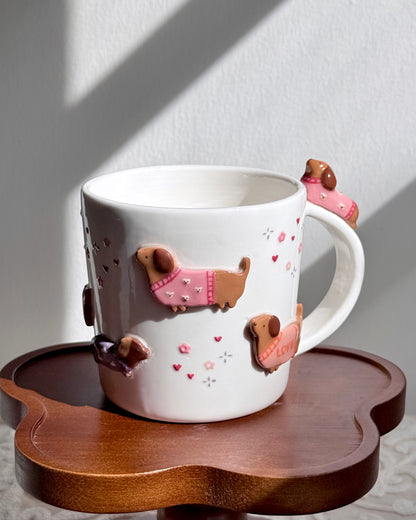 PINK DACHSHUND, CLASSIC size cup (PRE-ORDER), Estimated Completion:JULY