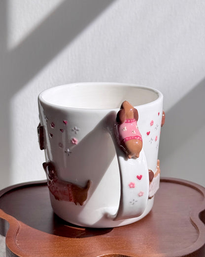PINK DACHSHUND, CLASSIC size cup (PRE-ORDER), Estimated Completion:JULY
