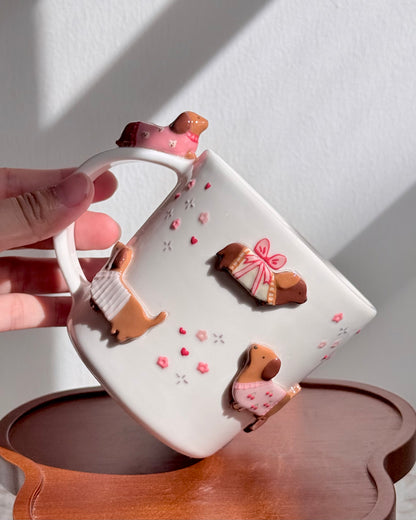 PINK DACHSHUND, CLASSIC size cup (PRE-ORDER), Estimated Completion:JULY