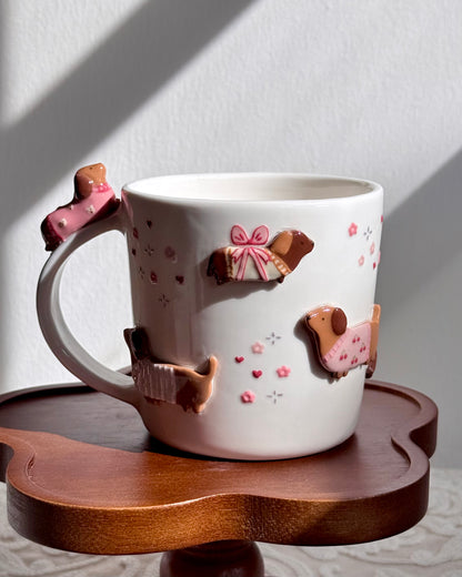 PINK DACHSHUND, CLASSIC size cup (PRE-ORDER), Estimated Completion:JULY