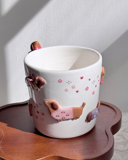 PINK DACHSHUND, CLASSIC size cup (PRE-ORDER), Estimated Completion:JULY