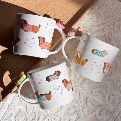 PINK DACHSHUND, CLASSIC size cup (PRE-ORDER), Estimated Completion:JULY