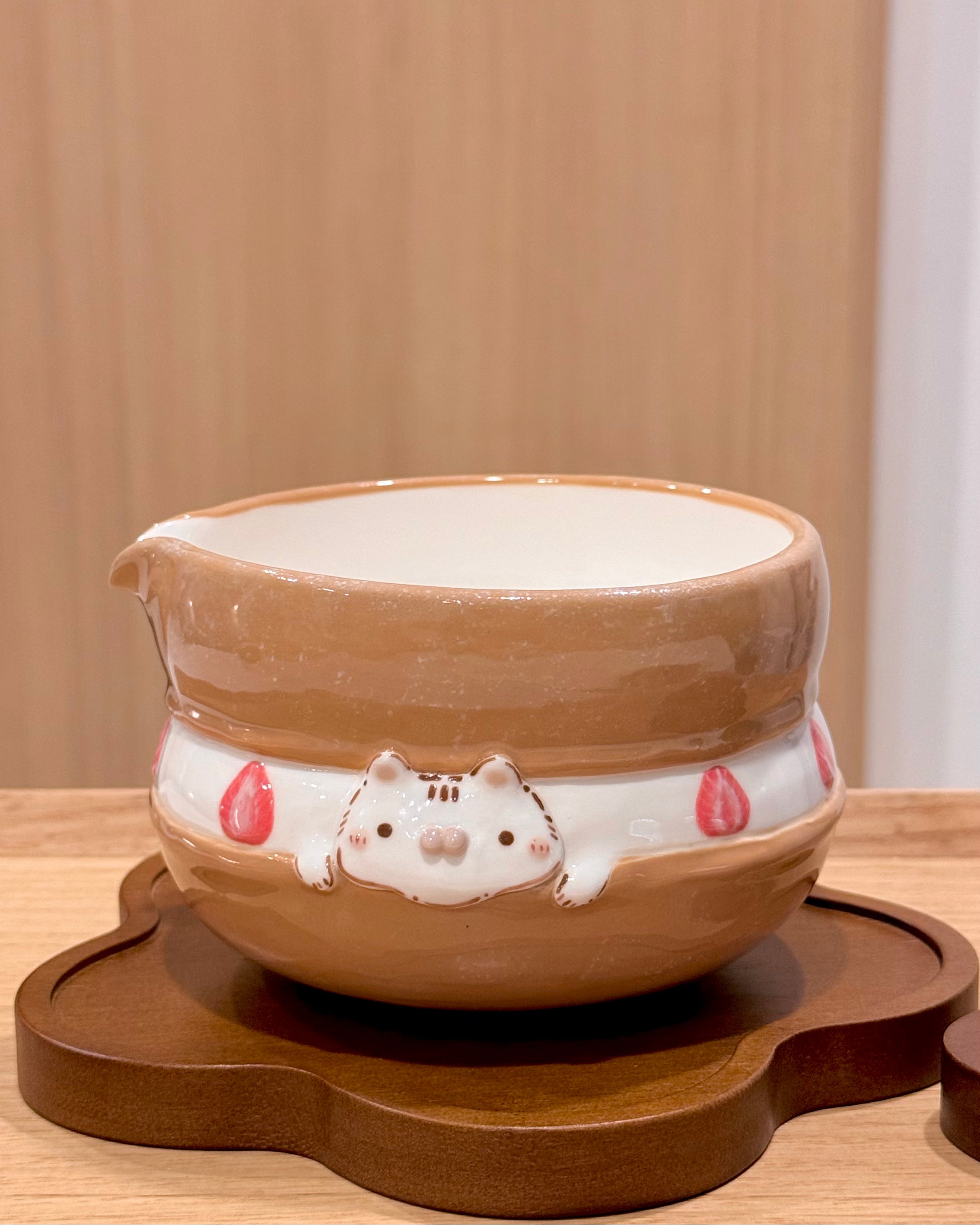 STRAWBERRY SHORTCAKE, FLUFFY Matcha bowl, Chawan - Mid Year Sale❗️