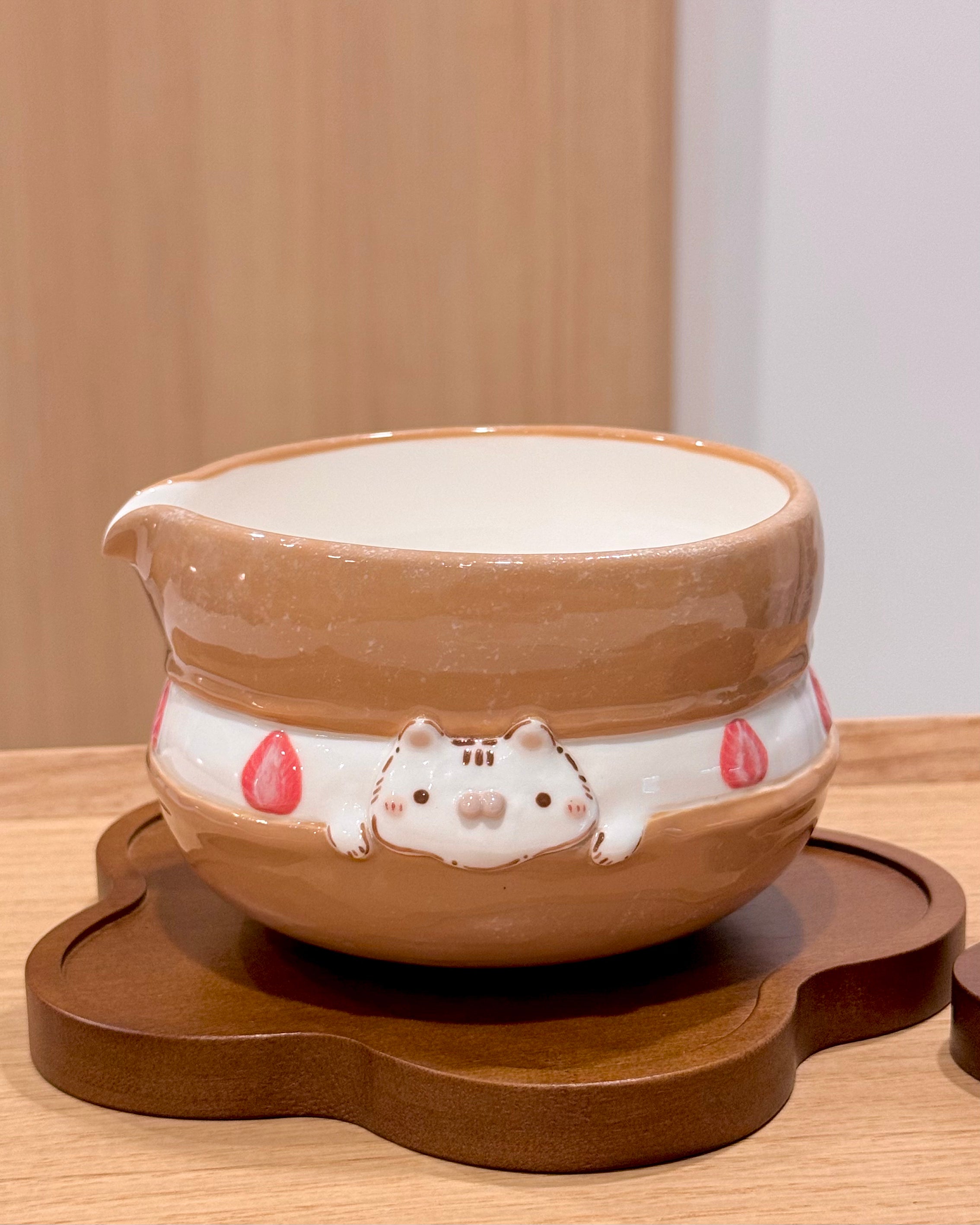 STRAWBERRY SHORTCAKE, FLUFFY Matcha bowl, Chawan - Mid Year Sale❗️