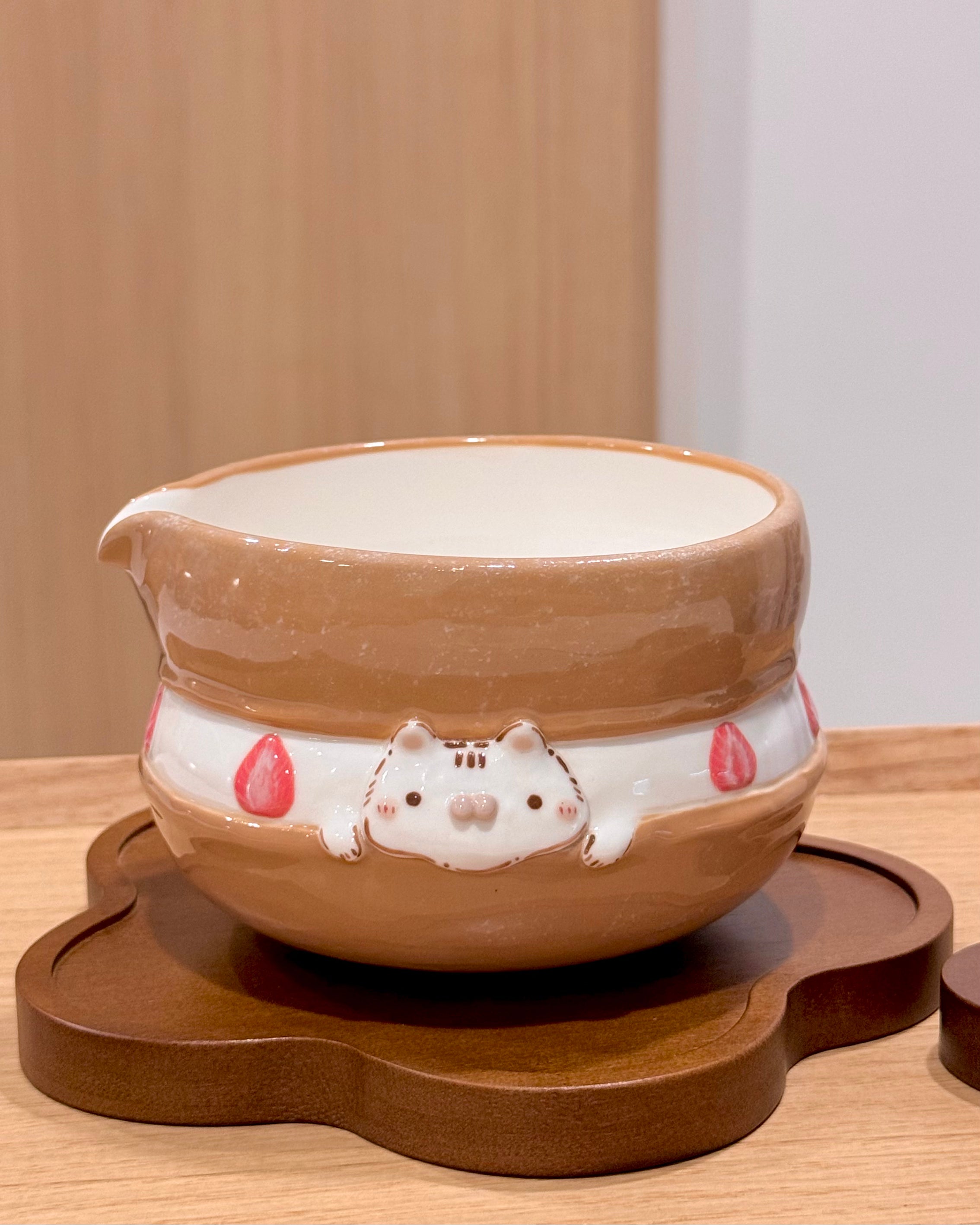 STRAWBERRY SHORTCAKE, FLUFFY Matcha bowl, Chawan - Mid Year Sale❗️