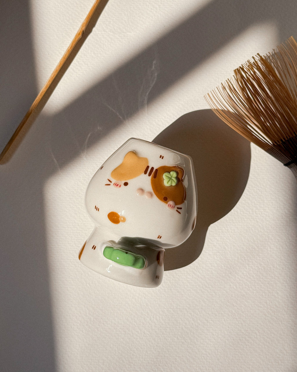 LUCKY CAT chasen holder, whisk holder