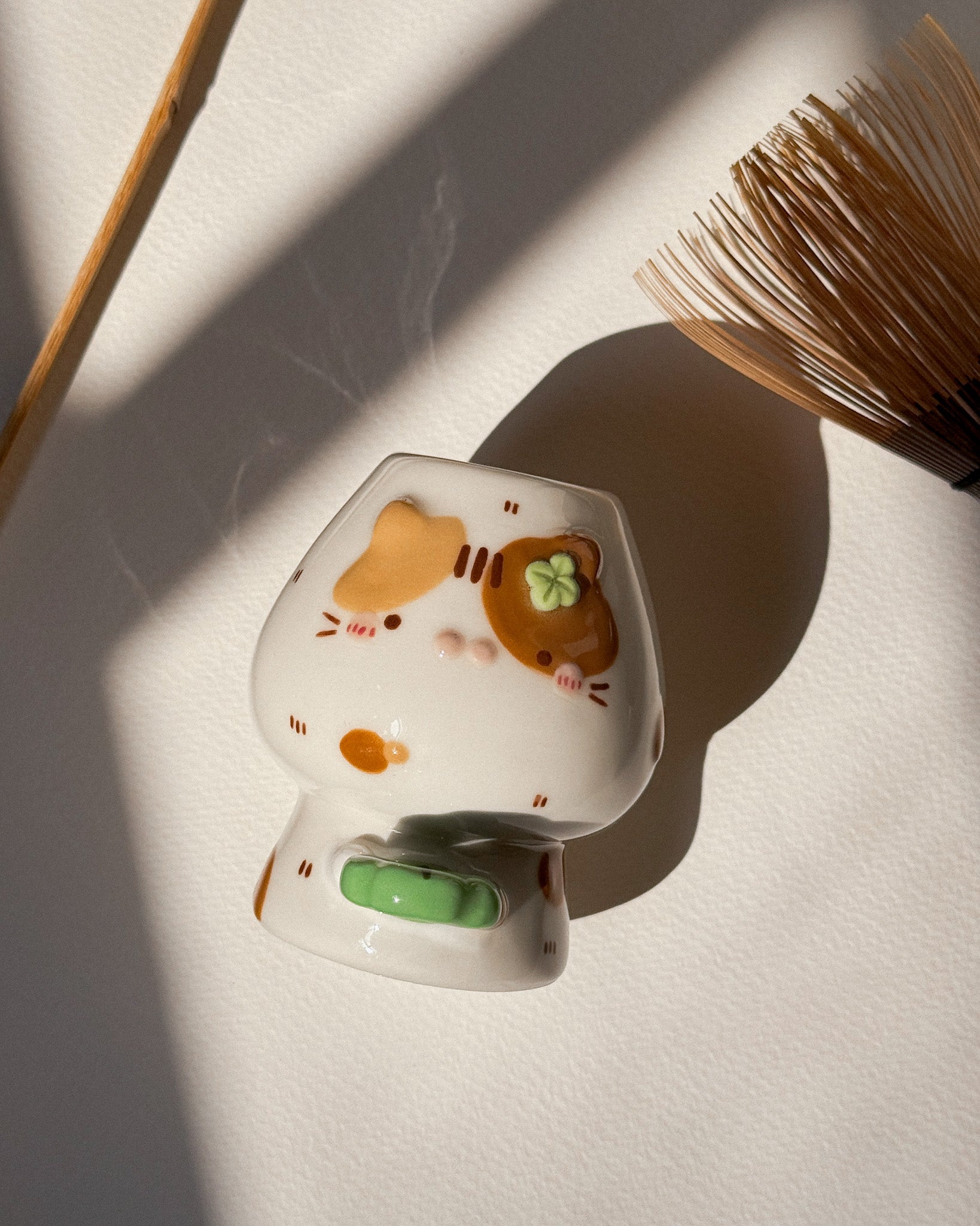 LUCKY CAT chasen holder, whisk holder