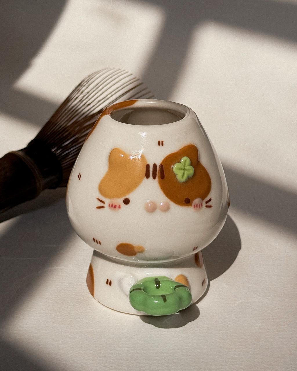 LUCKY CAT chasen holder, whisk holder