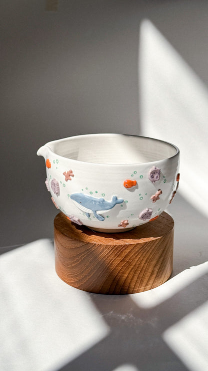 ✨Mid year sale : HUMPBACK WHALE Matcha bowl, Chawan, 15% discount.