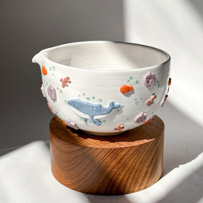 ✨Mid year sale : HUMPBACK WHALE Matcha bowl, Chawan, 15% discount.