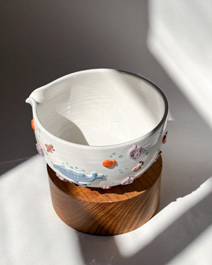 ✨Mid year sale : HUMPBACK WHALE Matcha bowl, Chawan, 15% discount.