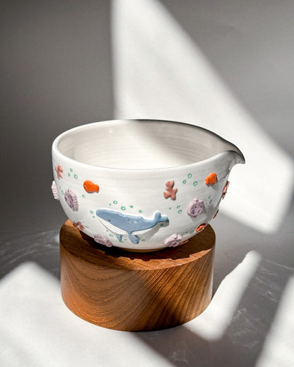 ✨Mid year sale : HUMPBACK WHALE Matcha bowl, Chawan, 15% discount.