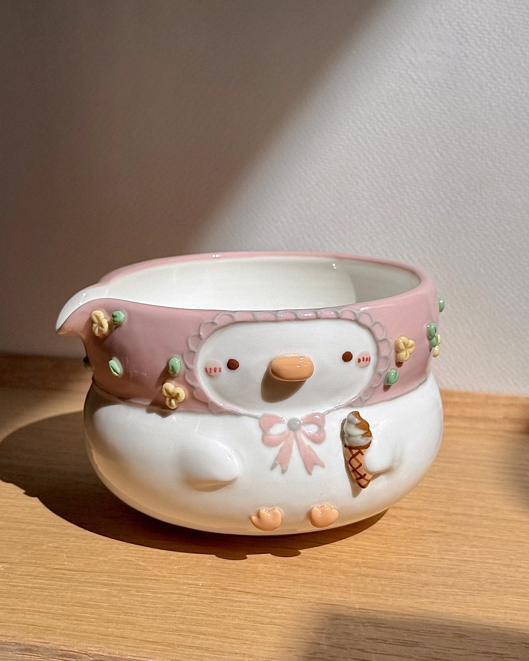 "preorder" PINK SOFT SERVE DUCK, Fluffy Matcha bowl Estimated Completion: JULY